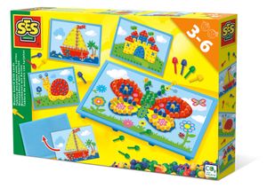 SES Creative mozaïekbord met kaarten 30 x 20 cm multicolor