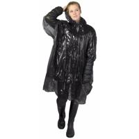 Wegwerp regenponcho - 15x stuks - zwart - voor volwassenen - met capuchon - budget line Wegwerp regenponcho - 15x stuks - zwart - voor volwassenen - met capuchon - budget line