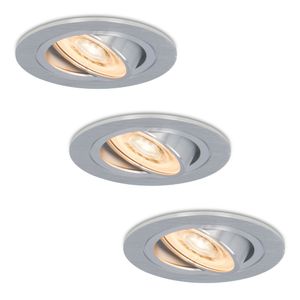 3x Chandler LED platte inbouwspot (35mm)- 3.8 Watt 270lm - 2700K Warm wit - GU10 LED module - Dimbaar - IP20 - kantelbaar