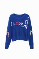 Trui "Love me" - BLUE - M