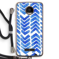 Blauwe pijlen: Motorola Moto Z Force Transparant Hoesje met koord