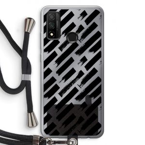 Zwarte vegen: Huawei P Smart (2020) Transparant Hoesje met koord