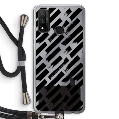 Zwarte vegen: Huawei P Smart (2020) Transparant Hoesje met koord