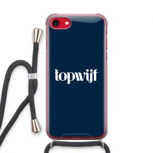 Topwijf Navy: iPhone SE 2020 Transparant Hoesje met koord