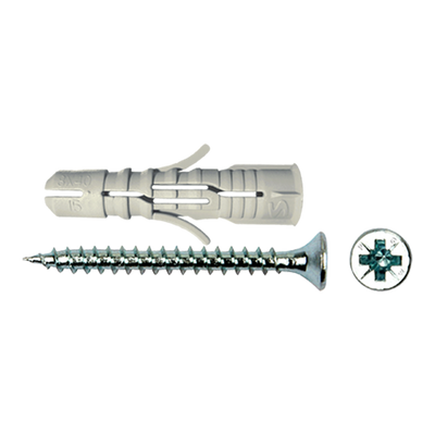 pgb-Europe SMART | plug nylon grijs +schroef VK Ø 3x30 | 100 st - SM0PUSN0105030030E
