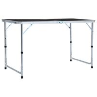 Campingtafel inklapbaar 120x60 cm aluminium grijs