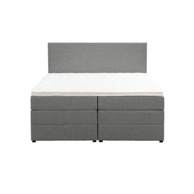Boxspring met opbergruimte Liv egaal - lichtgrijs - 160x200 cm - Leen Bakker