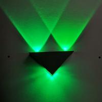 3W aluminium driehoek wand lamp Home verlichting indoor buiten decoratie licht AC 85-265V (groen licht)