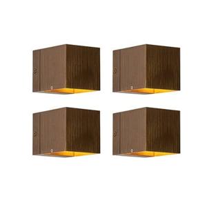 QAZQA Set van 4 smart wandlamp donkerbrons 8 cm incl. Wifi G9 -