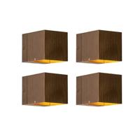 QAZQA Set van 4 smart wandlamp donkerbrons 8 cm incl. Wifi G9 -