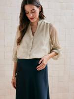 Zwangerschapsblouse van tule en Lurex® goud
