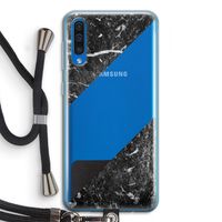 Zwart marmer: Samsung Galaxy A50 Transparant Hoesje met koord