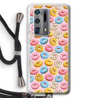 Pink donuts: Huawei P40 Pro Plus Transparant Hoesje met koord