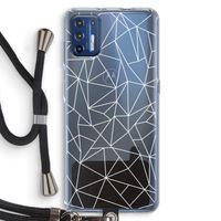 Geometrische lijnen wit: Motorola Moto G9 Plus Transparant Hoesje met koord