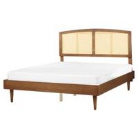 Beliani - VARZY - Bed - Lichtbruin - 160 x 200 cm - Rubberhout