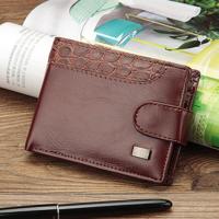 Mannen vintage lederen HASP korte munt Pocket portemonnee kaarthouder portefeuilles (koffie)