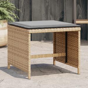 Tuinkrukken 4 st kussens 40x40x35 cm poly rattan gemengd beige