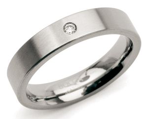 Boccia 0121-04 Ring Titanium-Diamant zilverkleurig 4,5 mm 0,03 crt Maat 64