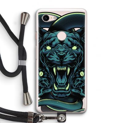 Cougar and Vipers: Pixel 3 Transparant Hoesje met koord
