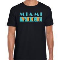 Toppers verkleed T-shirt heren - Miami Vice - zwart - Tropische feestkleding