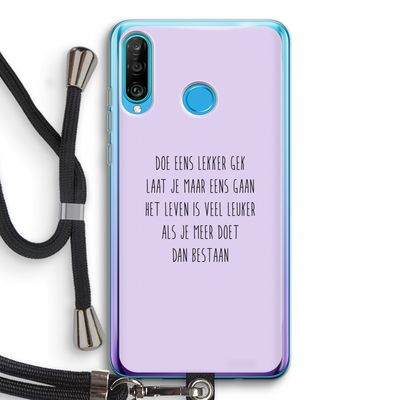 Gek: Huawei P30 Lite Transparant Hoesje met koord