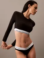 Calvin Klein T-shirt Bralette lange mouw - Lightly Lined - Katoenen Top met lange mouwen - S - Zwart - S - S - S - S - S - S - S - S - S - - thumbnail