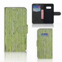 Samsung Galaxy S10e Book Style Case Green Wood - thumbnail