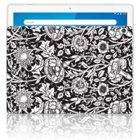 Lenovo Tab M10 | Siliconen hoesje | Black Flowers