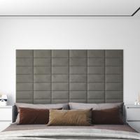 VidaXL Wandpanelen 12 st 0,54 m² 30x15 cm fluweel lichtgrijs