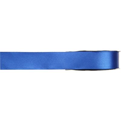 Hobby/decoratie satijnen lint - blauw - 1 cm x 25 meter - cadeauverpakking - polyester