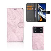 Xiaomi Poco X4 Pro 5G | Bookcase | Marble Pink - Origineel Cadeau Vriendin | Portemonnee hoesje