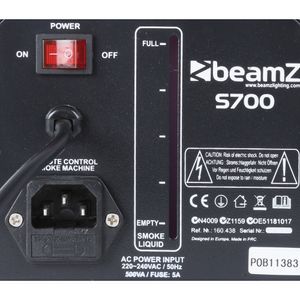 BeamZ S700 rookmachine met rookvloeistof