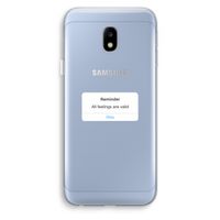 Reminder: Samsung Galaxy J3 (2017) Transparant Hoesje
