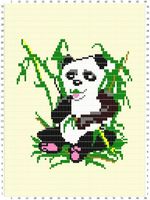 Sunarts doe het zelf pakket model Panda in bamboe 90 x 210 cm artikelnummer D211 - thumbnail