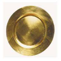 Rond kaarsenbord/kaarsenplateau goud van kunststof 33 cm - thumbnail