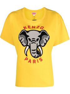 Kenzo t-shirt à broderies - Jaune