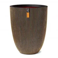 Capi nature groove nl elegant laag bloempot 34x46 cm zwart, goud Capi nature groove nl elegant laag bloempot 34x46 cm zwart, goud