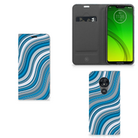 Motorola Moto G7 Power Hoesje met Magneet Waves Blue - thumbnail