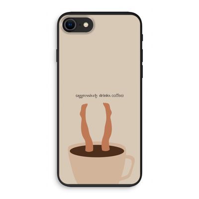 Aggressively drinks coffee: iPhone 8 Biologisch afbreekbaar hoesje