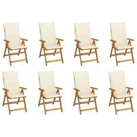 Tuinstoelen 8 st inklapbaar met kussens massief acaciahout