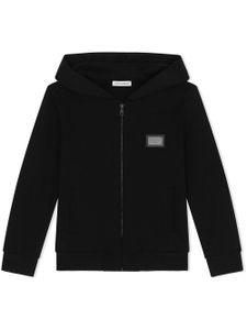 Dolce & Gabbana Kids hoodie zippé à logo - Noir