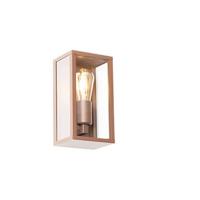 QAZQA Industriële wandlamp roestbruin 26 cm IP44 - Charlois