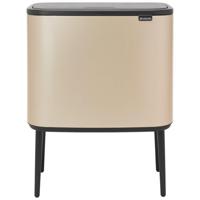 Brabantia Bo Touch Bin Afvalemmer - 3x11 liter - 3 kunststof binnenemmers - metallic gold 304644