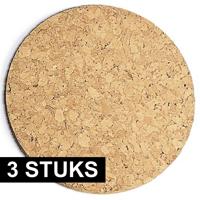 Hobby schijf - 3x - 20 cm x 1,5 cm - kurk - pannenonderzetter - knutsel materiaal - onderzetter