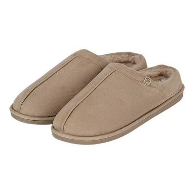 Apollo heren sloffen - zand - suede buitenkant - met wol - instap - pantoffels Apollo heren sloffen - zand - suede buitenkant - met wol - instap - pantoffels