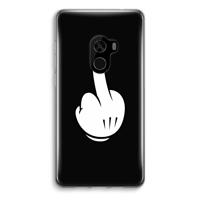 Middle finger black: Xiaomi Mi Mix 2 Transparant Hoesje - thumbnail