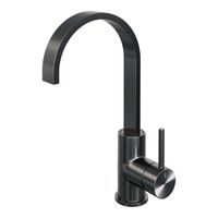 Brauer Gunmetal Edition Wastafelmengkraan opbouw - hoog - draaibaar - platte uitloop - model a - PVD - geborsteld gunmetal 5-GM-003-S3