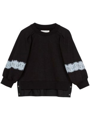 3.1 Phillip Lim sweat à détails en dentelle - Noir