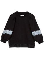 3.1 Phillip Lim sweat à détails en dentelle - Noir