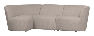 WOOOD 3-zits Loungebank 'Coco' Links, Bouclé, kleur Zand